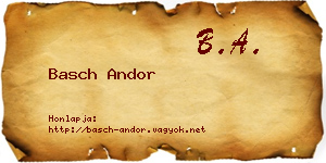Basch Andor névjegykártya